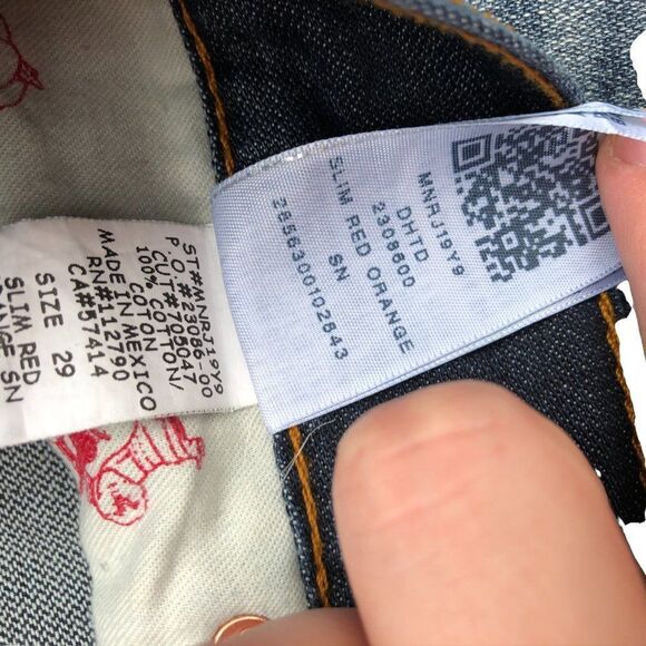 True Religion Jeans Size 29 SLIM Blue - Picture 4 of 10
